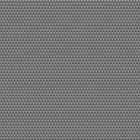 Tula Pink patchworkstof med en masse mrkegr trekanter p en gr baggrund