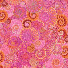 Lyserdt patchworkstof fra Kaffe Fassett der er kendt for flotte og farverige stoffer